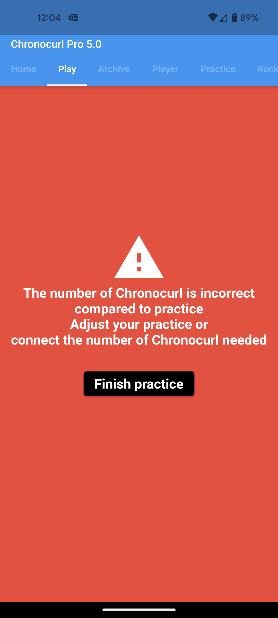 The number of Chronocurl available to pair is insufficient to begin practice